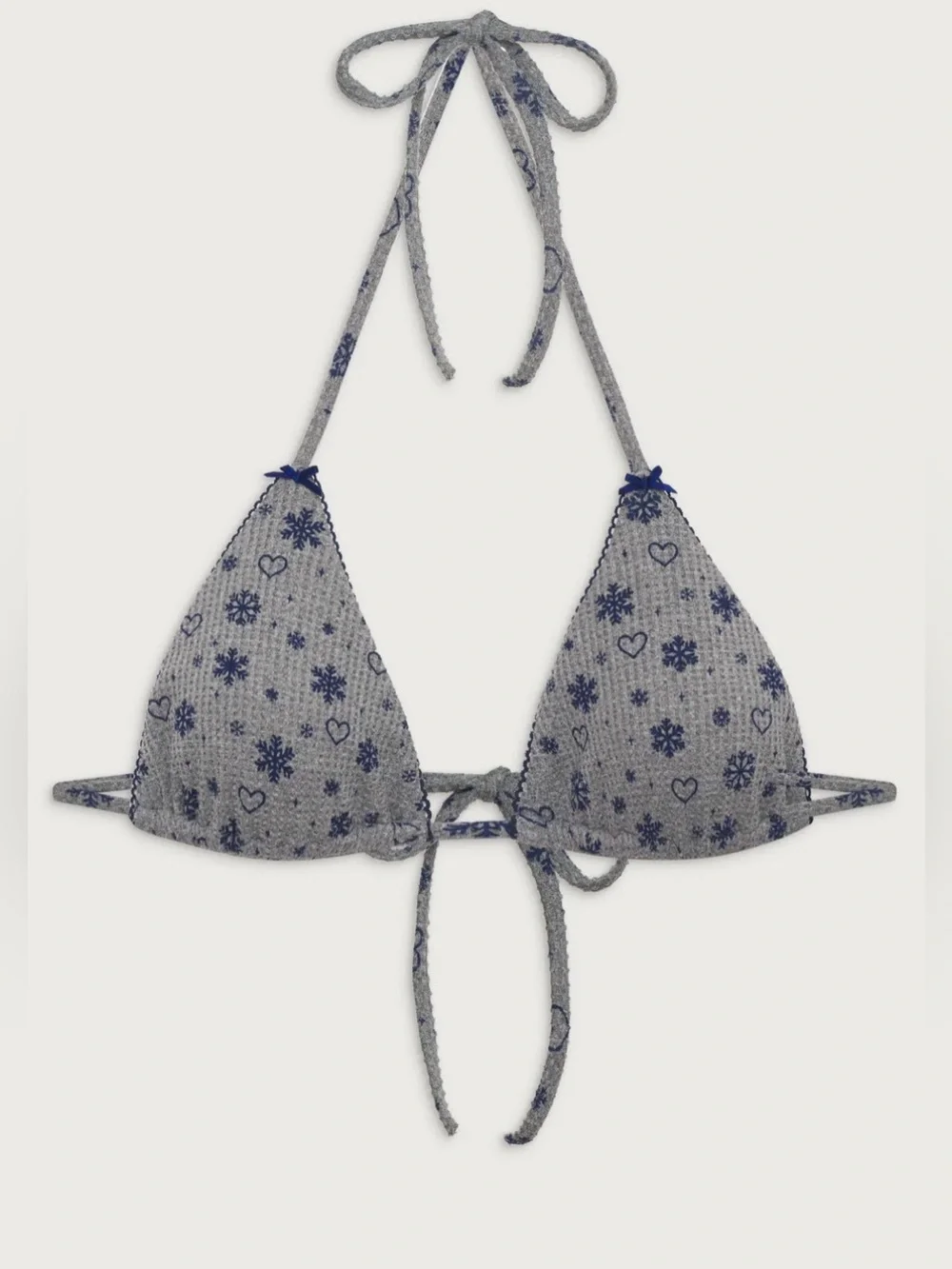 New Frankie’s Bikinis Tia Waffle Triangle Bikini Top Large